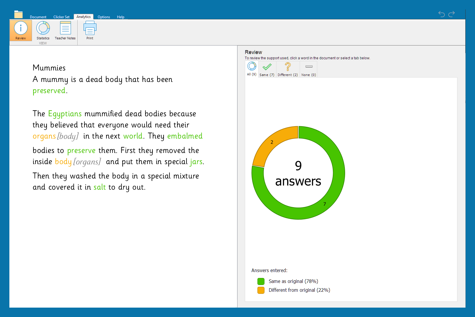 Cloze Analytics