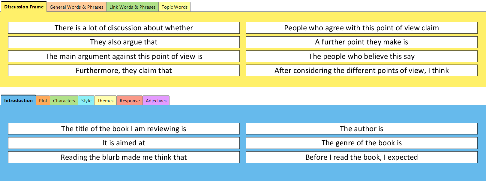 Writing Frames